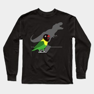 T-Rex Shadow Black Masked Green Lovebird Long Sleeve T-Shirt